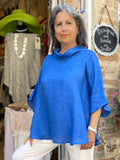 Rounded blouse 100% Linen