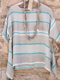 100% Linen striped blouse