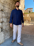 Men's shirt with classic collar 100% Linen
