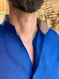 Men's shirt with Korean collar 100% Linen