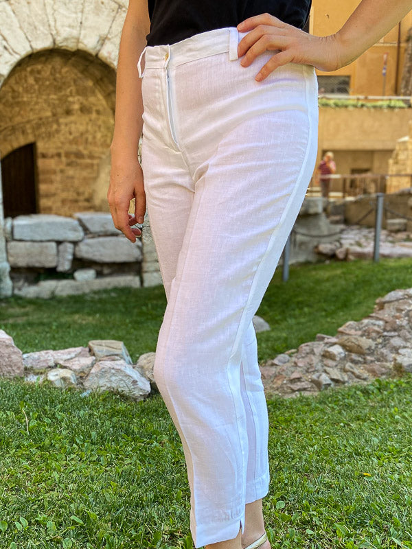 Pantaloni stile Capri 100% Lino