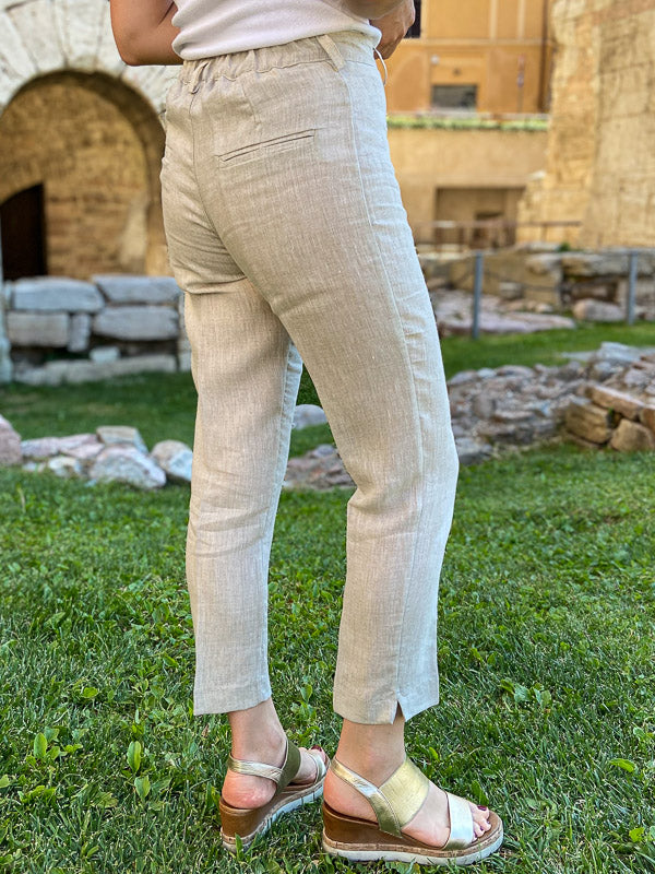Pantaloni stile Capri 100% Lino