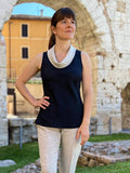 Two-tone 100% Linen top